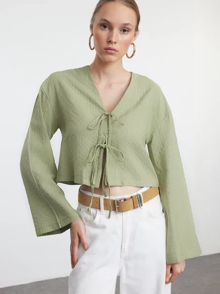 Trendyol Bluză deschis verde