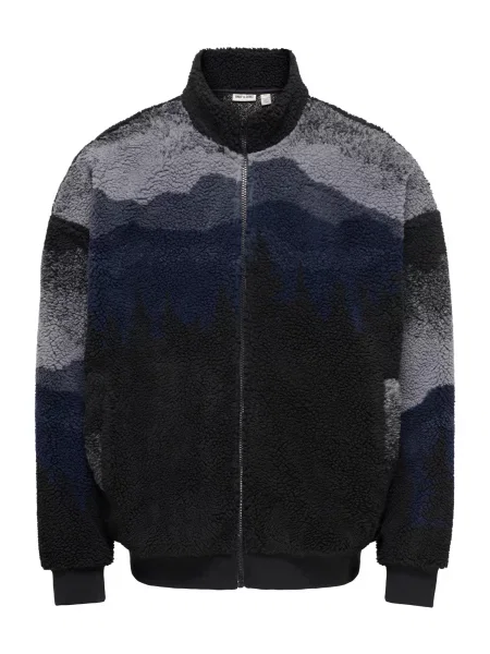 Only & Sons Jachetă fleece ONSADAM bleumarin / gri / gri închis negru