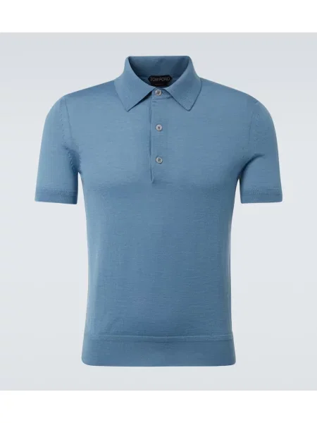 Pulover Tom Ford de mătase albastru