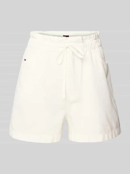 Szorty typu paperbag o kroju regular fit z mieszanki bawełny i lnu Tommy Jeans