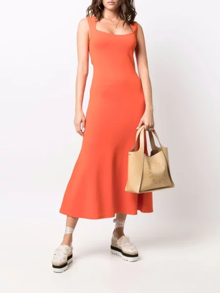 Kostiumas suknelė be rankovių Stella Mccartney be rankovių įsiliepsnojo oranžinė