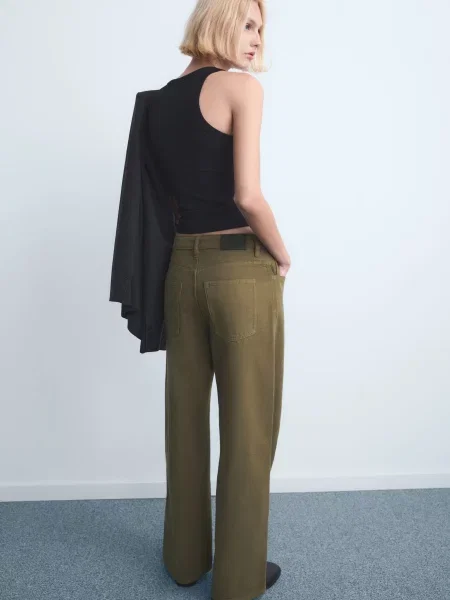 Широкі джинси MANGO хакі