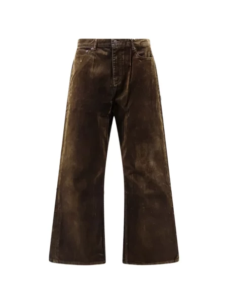 Pantaloni Tonywack de catifea maro