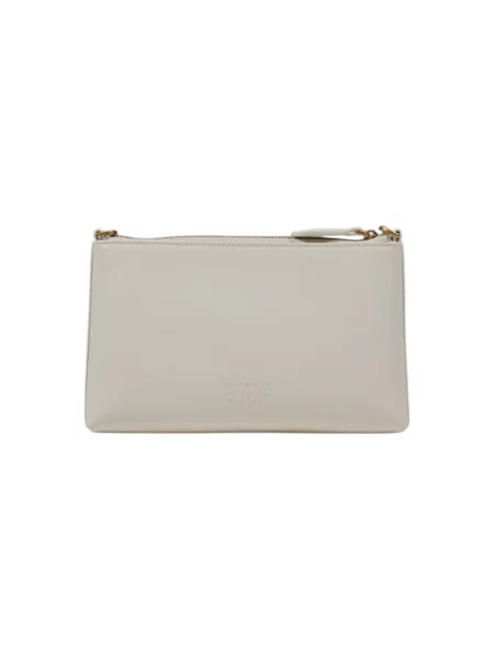 Pinko kopertówka skórzana beżowy biała