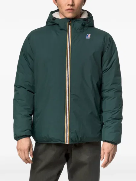 Geacă K-way din fleece cu glugă verde