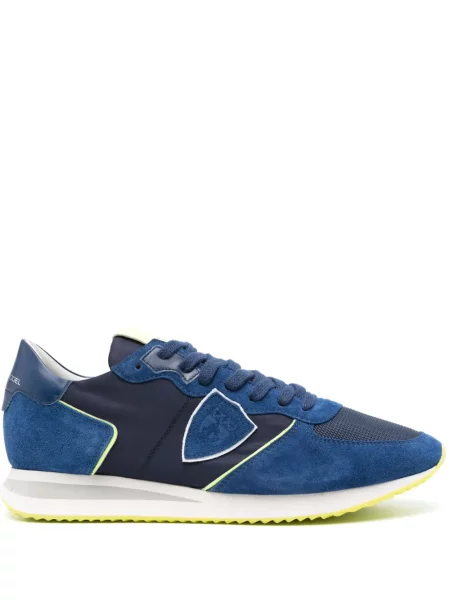 Sneakerși Philippe Model Paris cu șireturi din dantelă albastru