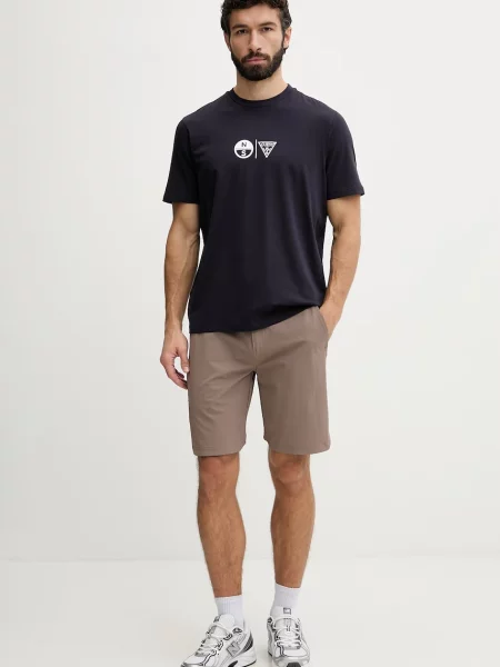 Guess Majica GUESS x NORTH SAILS Mornarsko modra