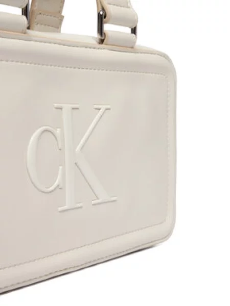 Calvin Klein Ručna torbica BOLD ELONGATED MINI vuneno bijela