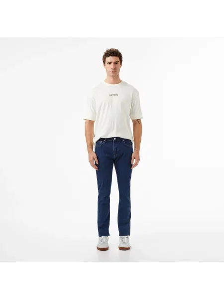 Lacoste T-Shirt Z Okrągłym Dekoltem Z Nadrukiem Loose Fit biały