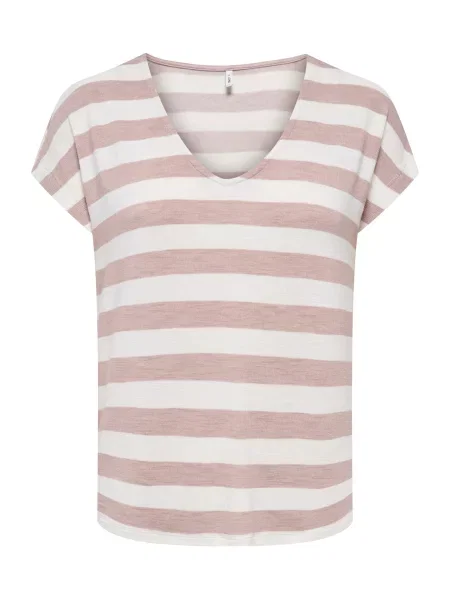 ONLY Tricou roz alb