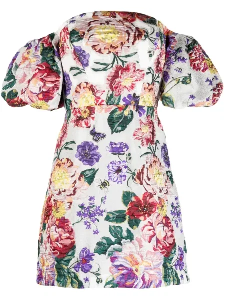 Sukienka Marchesa Notte w kwiatki biała