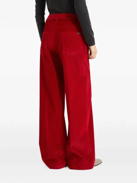 Pantaloni Brunello Cucinelli de catifea cord roșu