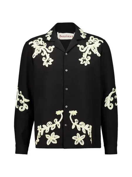 Cămașă Baziszt cu model floral negru