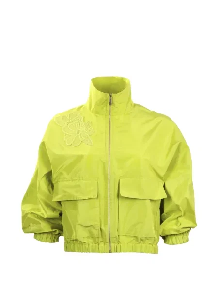 Geacă Silvia Tcherassi cu model floral cu aplicații galben