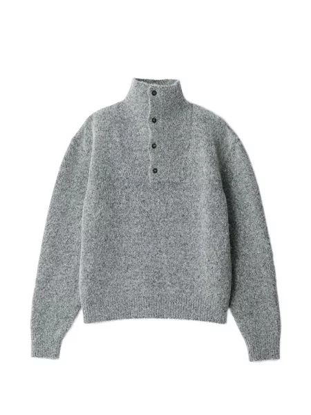Sweter Jacquemus z kołnierzem szary