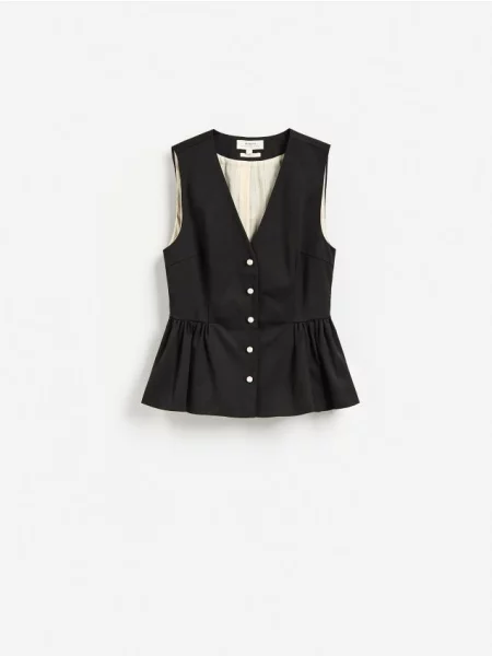 Reserved Vestă cu amestec de lână negru