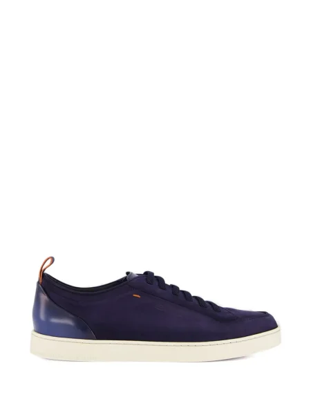Sneakerși Santoni din piele de căprioară albastru