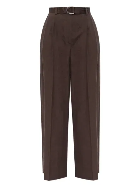 Spodnie Helmut Lang z wysoką talią brązowe