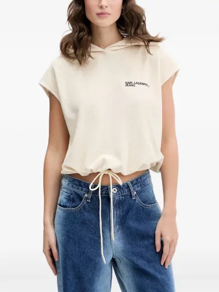 Hanorac cu glugă Karl Lagerfeld Jeans fără mâneci cu imagine