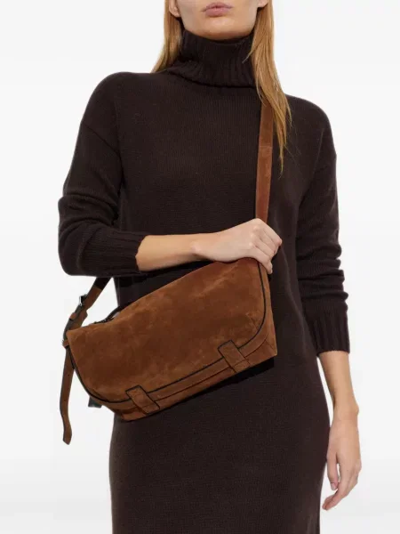 Geantă Moschino din piele de căprioară maro