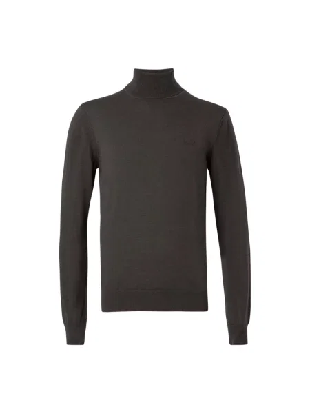 Golf golf Lacoste wełniany z kapturem brązowy