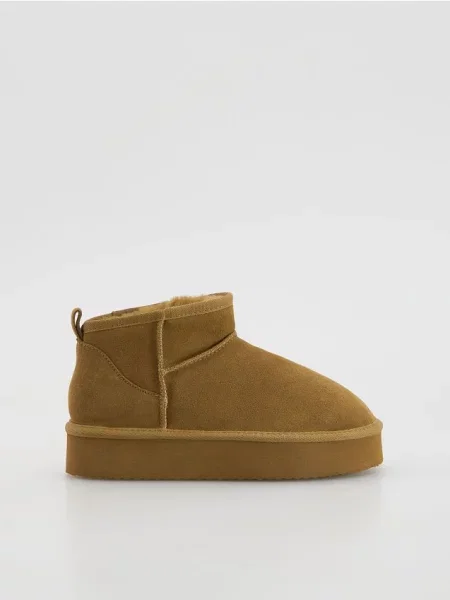 Reserved Замшеві зимові чоботи бежевий