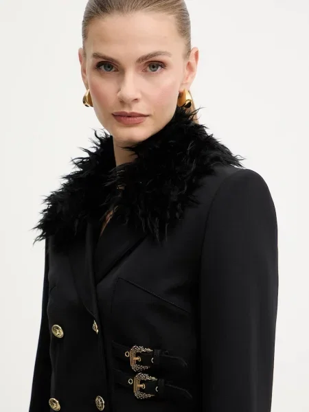Versace Jeans Couture marynarka dwurzędowa gładka czarny