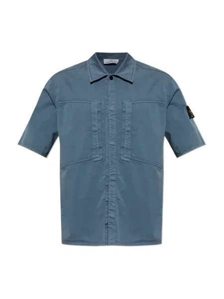 Koszula z krótkim rękawem Stone Island z kamieniami niebieska