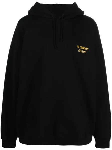Hanorac cu glugă Vetements cu broderie negru