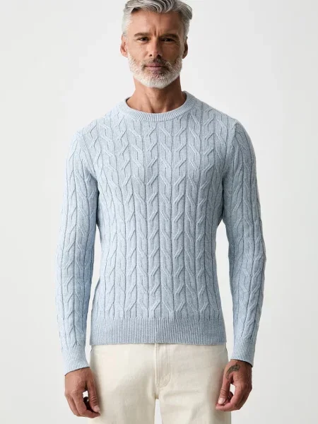 Hackett London pulover pentru bărbați cu amestec de cașmir albastru