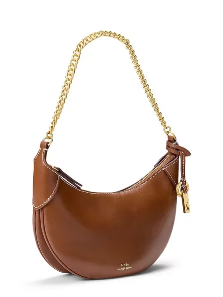 Polo Ralph Lauren torebka crossbody skórzana brązowa