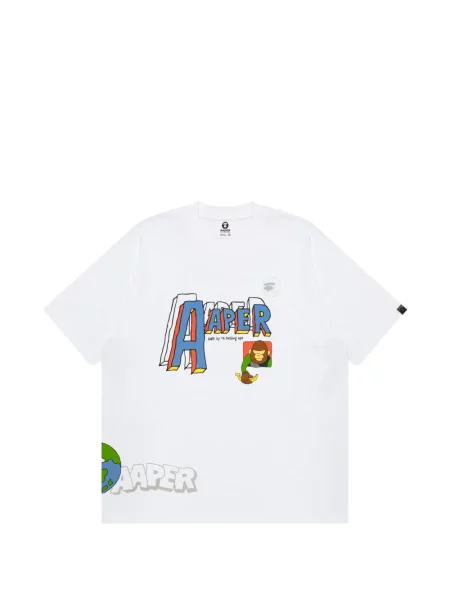 Tricou Aape By A Bathing Ape cu imagine alb