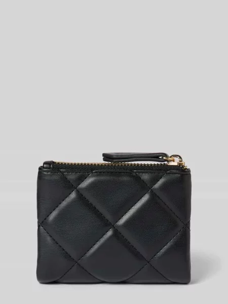 Lniany portfel Valentino Bags czarny