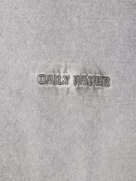 Tricou Daily Paper cu broderie gri