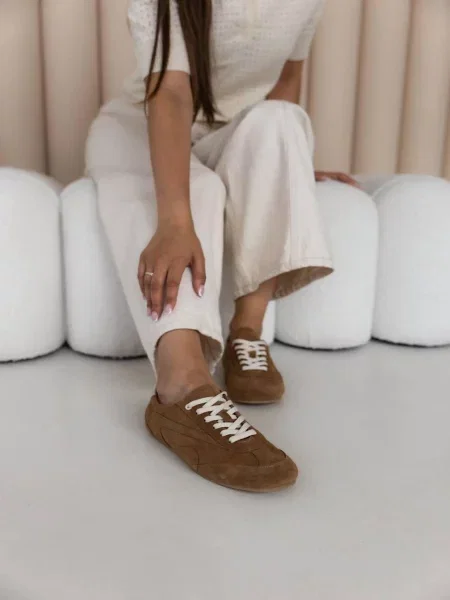 Замшевые кеды 105.store коричневые