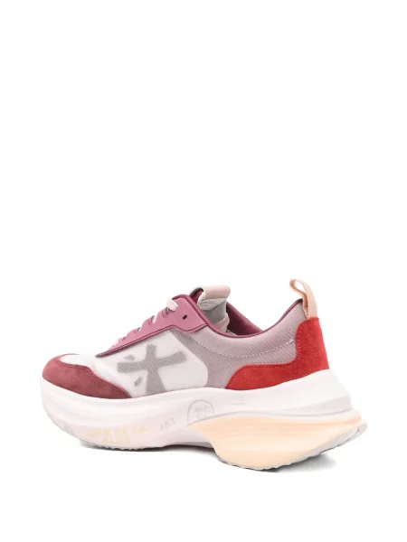Sneakerși Premiata din piele de căprioară roșu