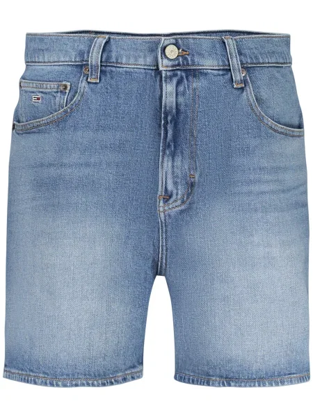 Tommy Jeans szorty jeansowe gładkie high waist niebieski