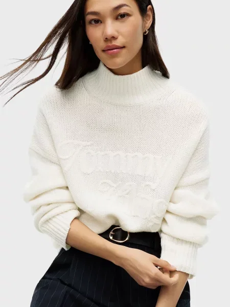 Шерстяной свитер Tommy Hilfiger белый