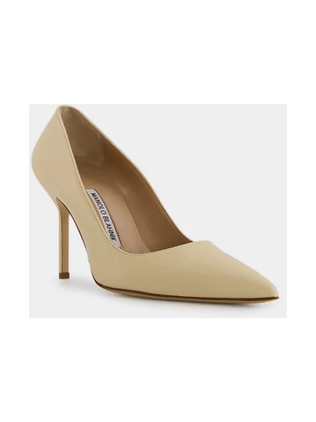 Czółenka Manolo Blahnik biznesowa beżowa