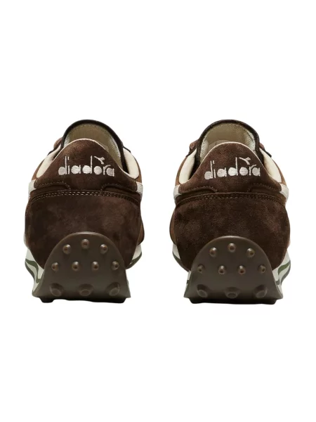 Woskowane sneakersy Diadora skórzane brązowe