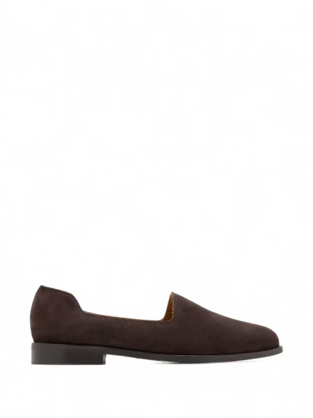 Pantofi loafer Jacques Solovière Paris din piele de căprioară maro