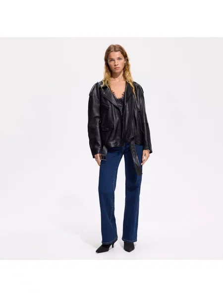 Reserved LADIES` JEANS TROUSERS tmavomodrá