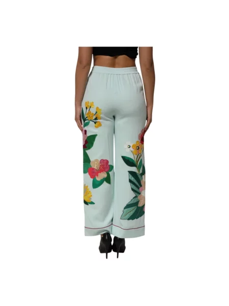 Haftowane spodnie Dolce And Gabbana zielone