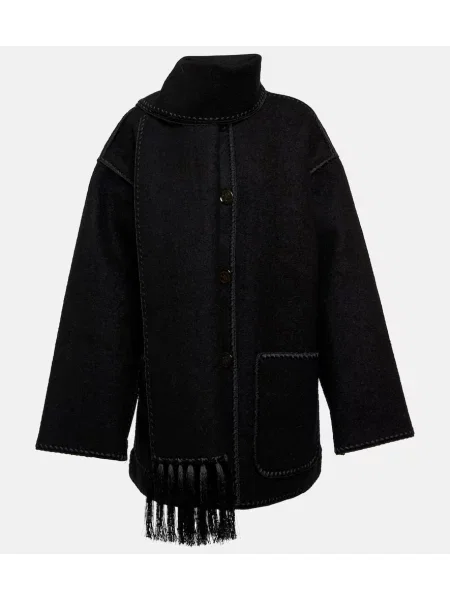 Geacă Toteme cu broderie de lână negru