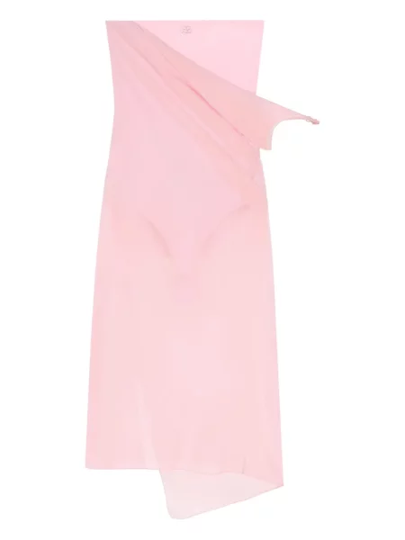 Sukienka Courreges z dżerseju drapowana garniturowa różowa