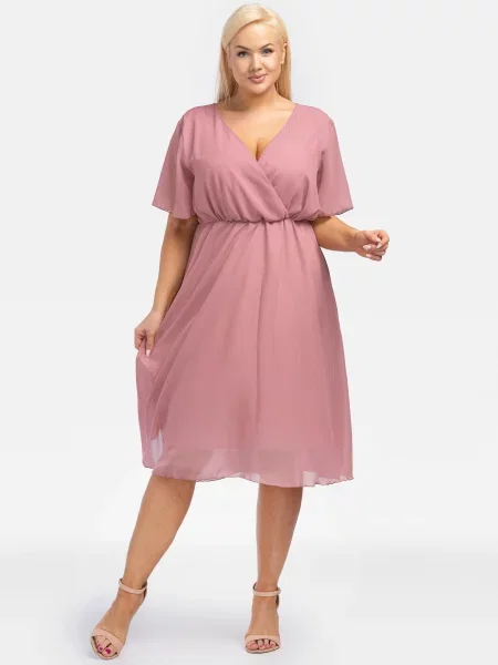 Rochie midi Karko roz