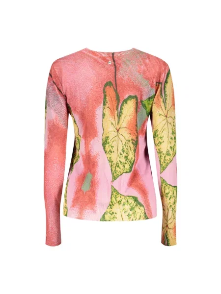Lniany sweter Desigual różowy