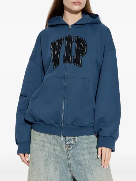 Bluza z kapturem Balenciaga niebieska