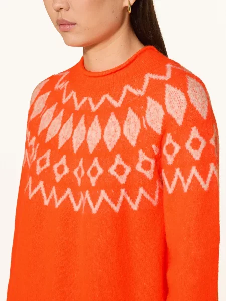 Grace Sweter orange biały