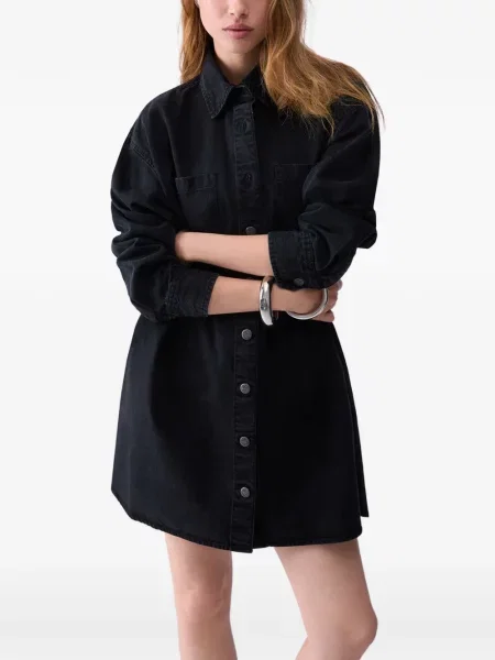 Scurt rochie din denim Liu Jo cu broderie negru